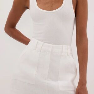 DISSH EVA OFF WHITE LINEN SKORT